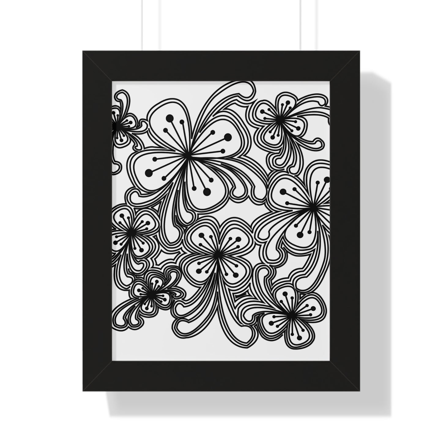 Botanical Wall Art Print, Framed Vertical Poster, Home Decor, Floral Design, Gift for Plant Lovers, Minimalist Artwork