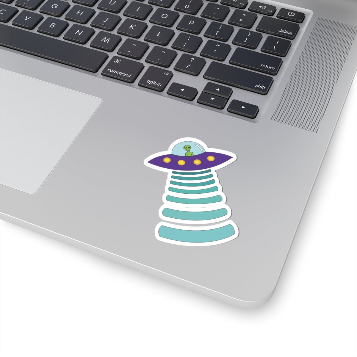 Whimsical Alien UFO Kiss-Cut Stickers | Fun Decor, Laptop Stickers, Gift for Sci-Fi Lovers, Party Favors, Cute Kraft Supplies