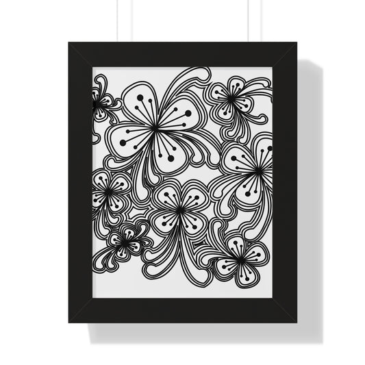 Botanical Wall Art Print, Framed Vertical Poster, Home Decor, Floral Design, Gift for Plant Lovers, Minimalist Artwork