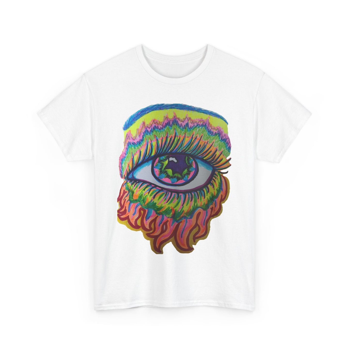 Psychedelic Eye Tee, Vibrant Unisex T-Shirt, Festival Wear, Boho Style Shirt, Unique Graphic Tee, Gift for Art Lovers