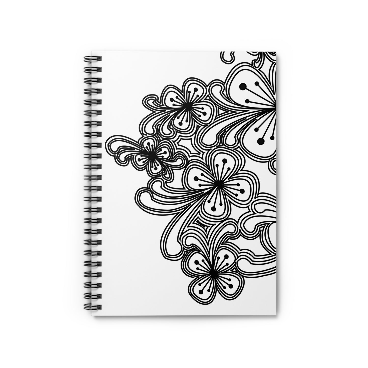 Floral Spiral Notebook - Artistic Ruled Journal for Creativity, Back to School, Gift for Writers, Floral Designs, Unique Stationery