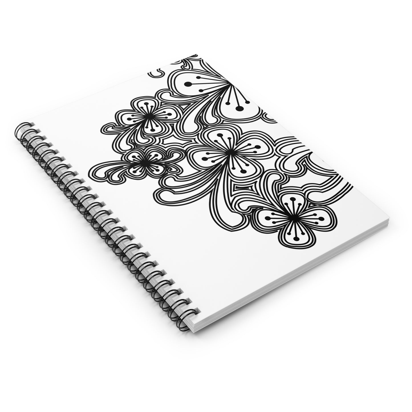 Floral Spiral Notebook - Artistic Ruled Journal for Creativity, Back to School, Gift for Writers, Floral Designs, Unique Stationery