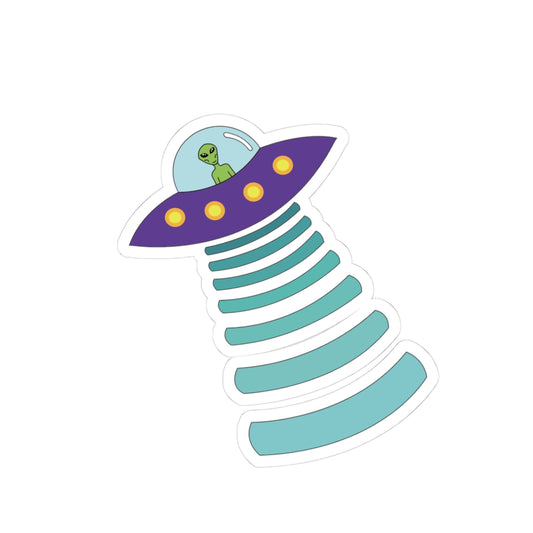 Whimsical Alien UFO Kiss-Cut Stickers | Fun Decor, Laptop Stickers, Gift for Sci-Fi Lovers, Party Favors, Cute Kraft Supplies