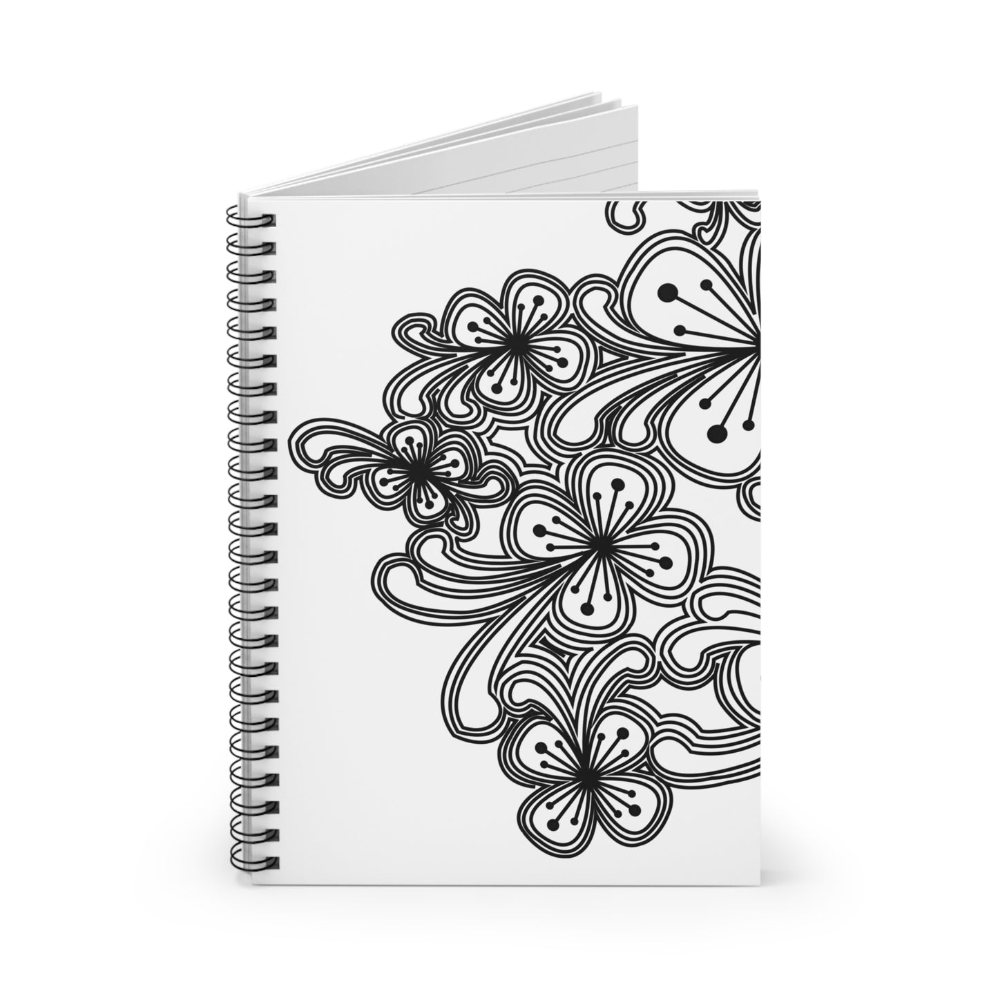 Floral Spiral Notebook - Artistic Ruled Journal for Creativity, Back to School, Gift for Writers, Floral Designs, Unique Stationery